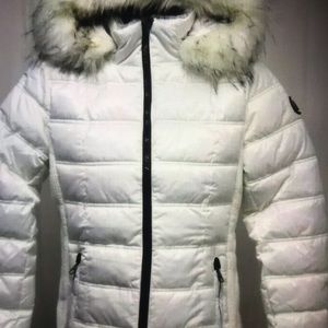 Nautica puffer jacket with fur hood